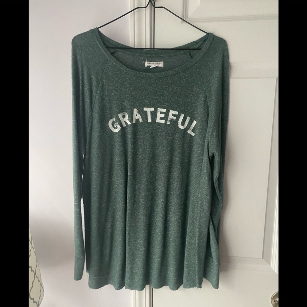 Women’s soft long sleeve top “grateful”